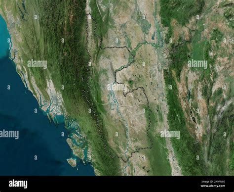 Magway, division of Myanmar. High resolution satellite map Stock Photo - Alamy