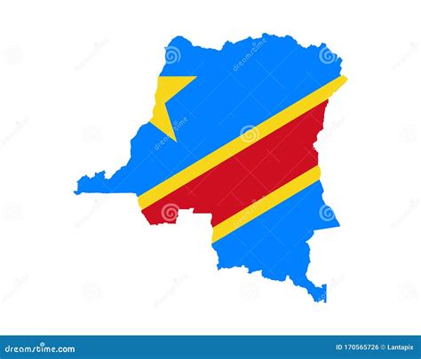 Flag in map of the Congo stock vector. Illustration of democratic ...