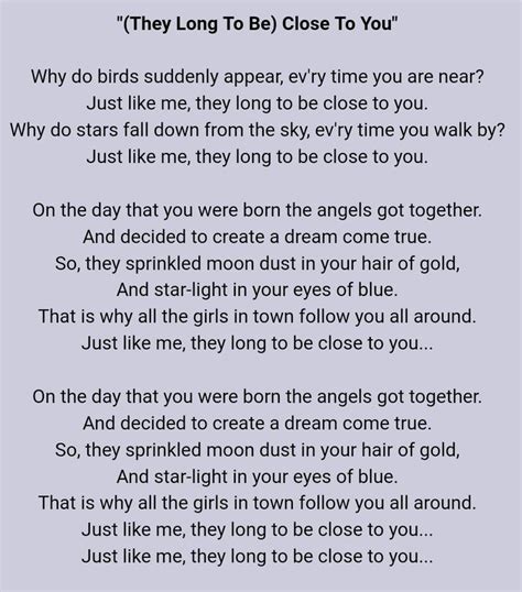 Carpenters close to you lyrics | Worship lyrics, Music lyrics, Close to ...