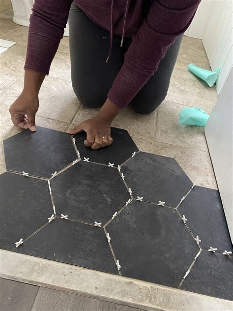 Bathroom Update: Luxury Vinyl Peel and Stick Groutable Tile Over Ceramic Tile - Made by Carli