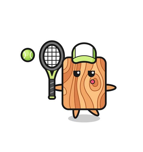 Cartoon character of plank wood as a tennis player 6776462 Vector Art at Vecteezy