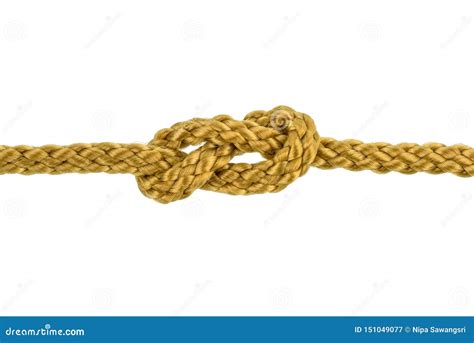 Twine Rope or Jute Rope with Knot Isolated on White Background Stock Image - Image of rope ...