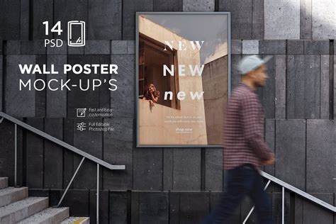 Wall Poster Mockup | Creative Photoshop Templates ~ Creative Market