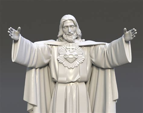 ArtStation - Jesus Sacred Heart Statue 220521 3D print model | Resources