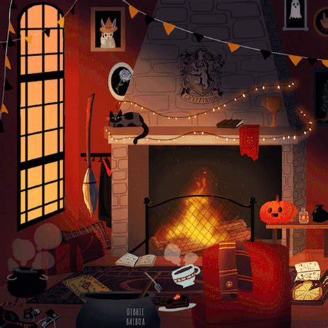 debbie-sketch:Hogwarts Houses common rooms in Halloween season - Tumblr Pics
