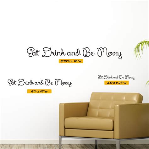 Eat Drink and Be Merry Wall Decal 0012 Kitchen Wall Decals - Etsy