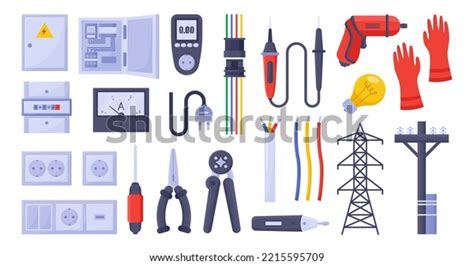 Electrician Tools Set Vector Illustrations Equipment Stock Vector ...