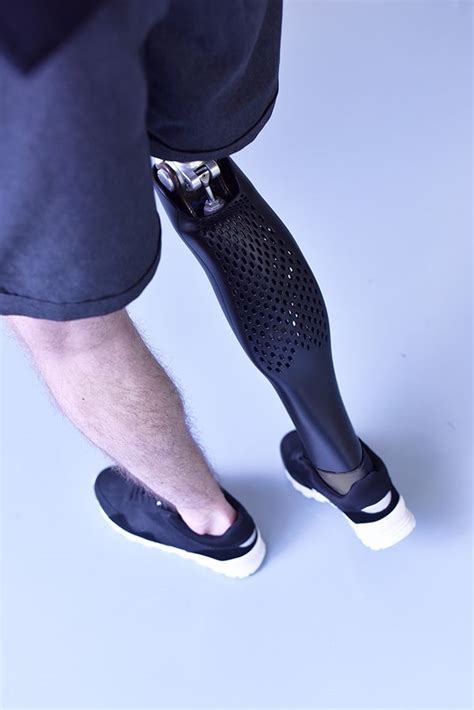 Customized 3D Printed prosthetic leg cover design by Tomas Vacek www.studiovacek.cz designed for ...