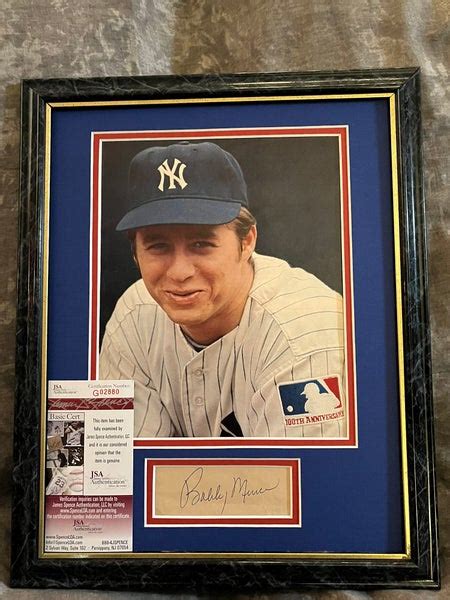 Bobby Murcer Autograph 3 X 5 Index Card Matted And Framed | SidelineSwap