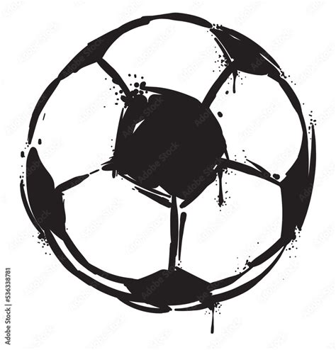 Soccer ball painted in graffiti style and black ink, Vector illustration Stock Vector | Adobe Stock