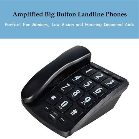 Amplified Big Button Landline Phones for Seniors Perfect for Low Vision and Hearing Impaired ...