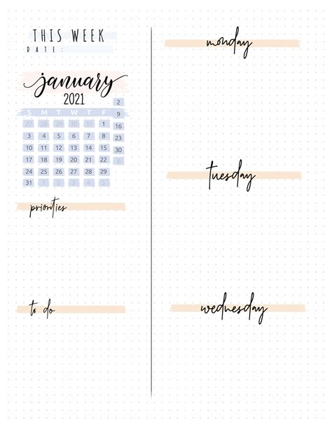 Bullet Journal Planner Template