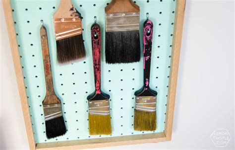 DIY Paintbrush Storage Board - Lemon Thistle