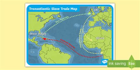 Transatlantic Slave Trade Map (teacher made) - Twinkl