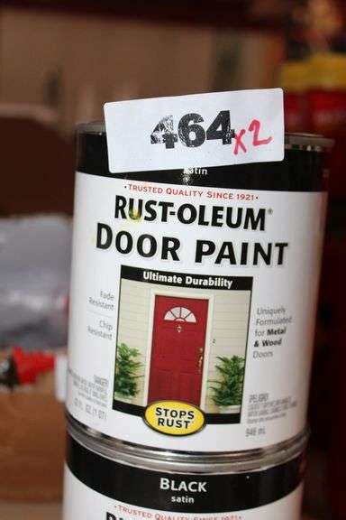 RUST-OLEUM DOOR PAINT BLACK SATIN 32 OZ - Dallas Online Auction Company