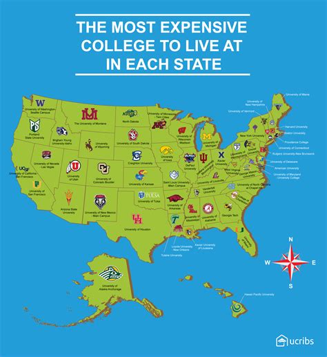 The Most Expensive College to Live at in Each State [MAP] - uCribs