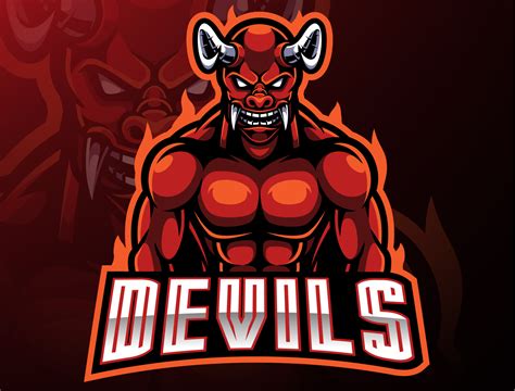 Red devil mascot logo design by Visink on Dribbble