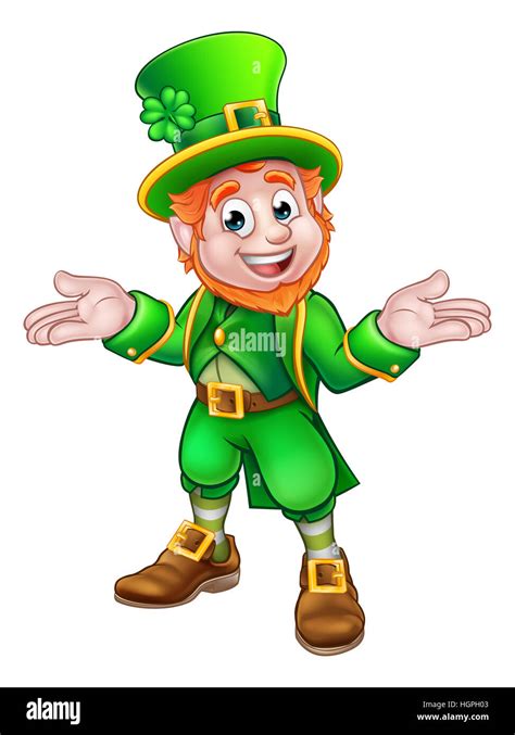 A cute cartoon Leprechaun St Patricks Day mascot character Stock Photo ...