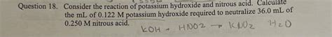 Solved estion 18. Consider the reaction of potassium | Chegg.com