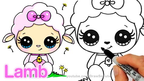 How to Draw a Cute Lamb step by step Easy - Cartoon Animal Sheep - YouTube