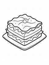 Lasagna colouring Book pages For Children And Adults With Vector Design  sketch template