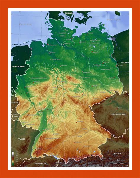 Physical map of Germany | Maps of Germany | Maps of Europe | GIF map ...