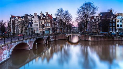 HD wallpaper: canal, reflection, waterway, amsterdam, netherlands ...