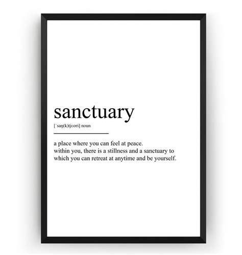 Sanctuary Definition Print - Etsy