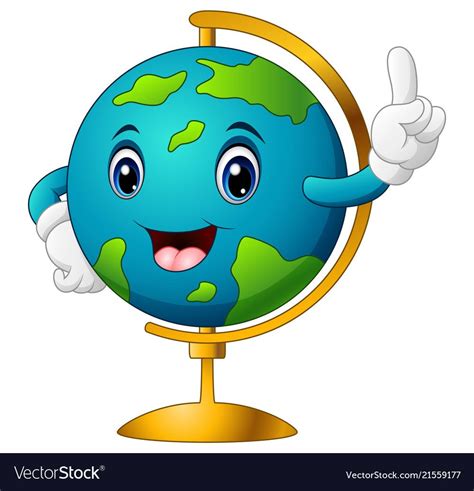 illustration of Cartoon world globe pointing. Download a Free Preview ...