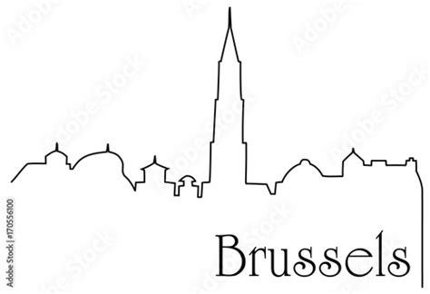 "Brussels city one line drawing background" Stock image and royalty-free vector files on Fotolia ...