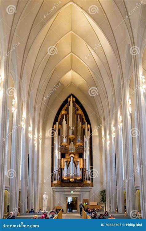 REYKJAVIK/ICELAND - FEB 04 : Interior View of the Hallgrimskirkja Church in Reykjavik Iceland on ...