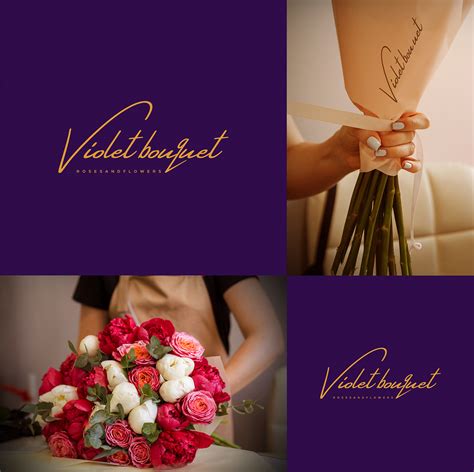 Violet bouquet roses and flowers on Behance