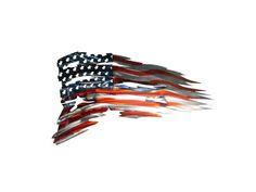 Tattered American Flag Vehicle Decal, Fully Personalized Vehicle Decal, You Choose Size ...