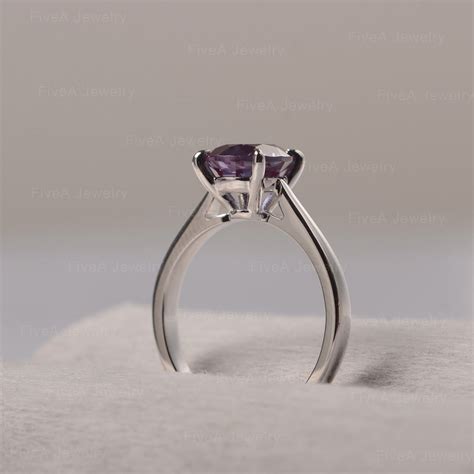 Alexandrite Ring Color Change Stone Classic Round Cut - Etsy