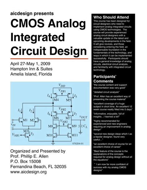 Cmos Analog Circuit Design