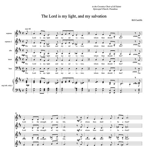 The Lord is My Light and My Salvation - Choral — Bill Cunliffe