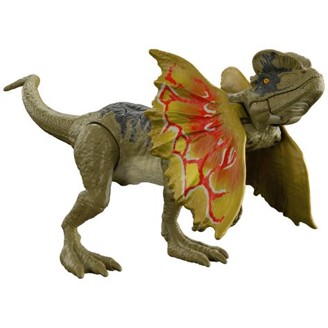 Jurassic World Dominion Rowdy Roars Dilophosaurus Dinosaur Action Figure Toy, Motion Sound ...