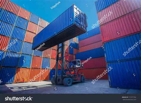 Forklift Truck Lifting Cargo Container Shipping Stock Photo 717277702 | Shutterstock