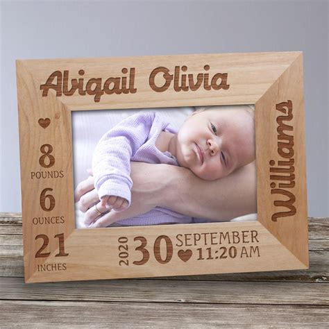 Engraved Wood Frame for Baby | Gifts | GiftsForYouNow