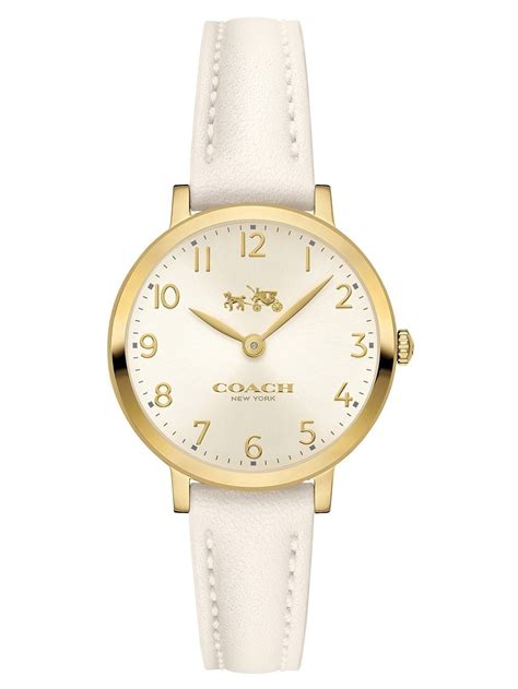 Coach - Coach Women's Ultra Slim White Leather Strap Watch 14502564 - Walmart.com - Walmart.com