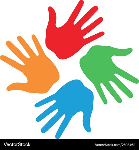 Hand print icon 4 colors Royalty Free Vector Image