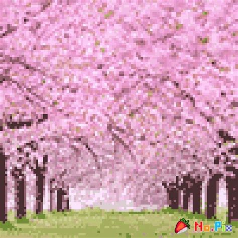 cherry blossom pixel art