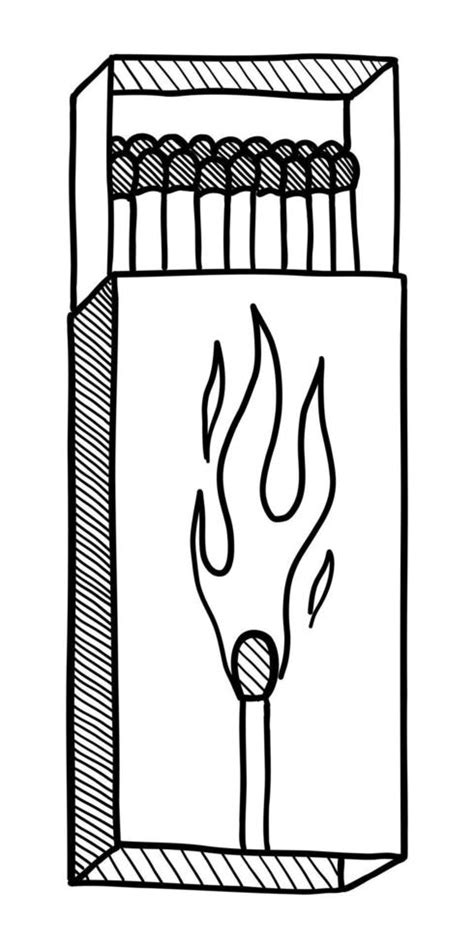 VECTOR MATCHBOX ISOLATED ON A WHITE BACKGROUND. DOODLE DRAWING BY HAND ...