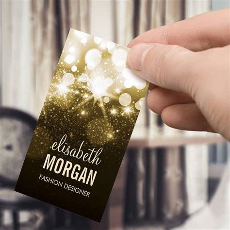 Bright Gold Glitter Sparkle Bokeh Business Card