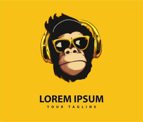 Awesome cool monkey logo design. 15564023 Vector Art at Vecteezy