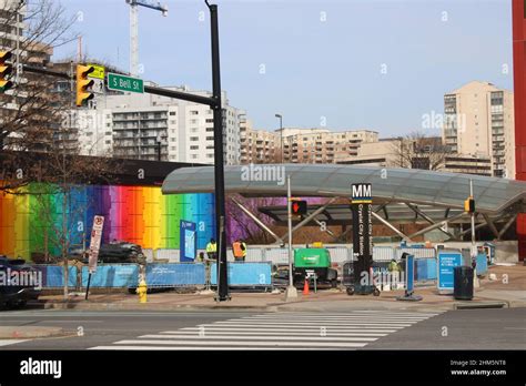 Crystal City Metro Station exit, with surrounding construction Stock ...