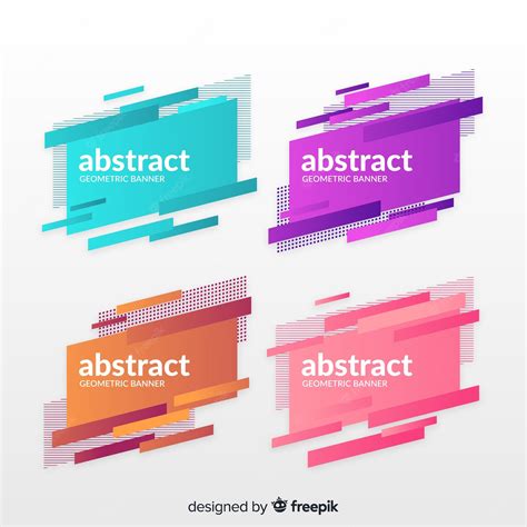 Free Vector | Abstract geometric banners