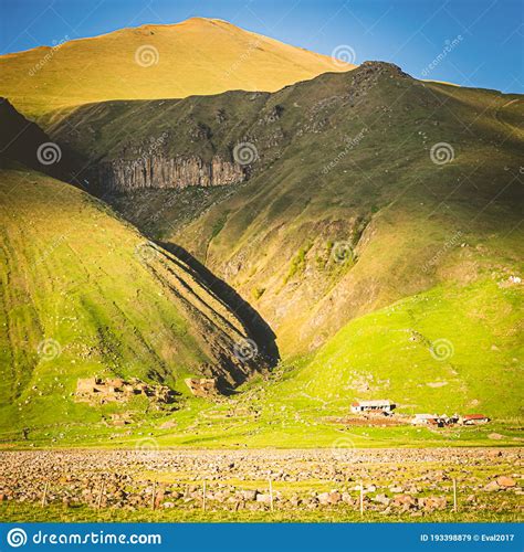 Kazbegi hiking trails stock image. Image of landscape - 193398879