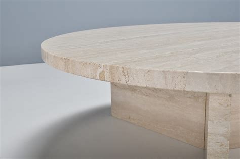 Impressive Round Travertine Coffee Table - Studio Cadmium