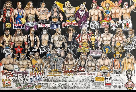 Wrestling Legends Tribute Art -- Wrestling Legends Tribute -- Thomas Jordan Gallery